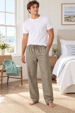 Polo Ralph Lauren Mens M Pajama Pants 2 Pair Plaid Green Cotton Sleepwear Lot